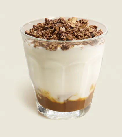Fromage blanc caramel granola choco